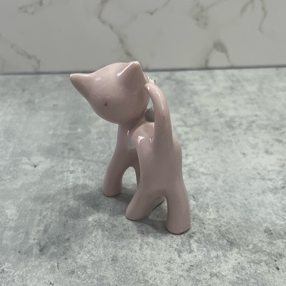 Vintage 1950’s Pink Porcelain Thames Spaghetti Cat w tag kitten gold Japan - Picture 5 of 14